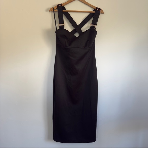 Ted Baker Neoprene Black Buckle Bodycon dress Size: 4 - Picture 1 of 3